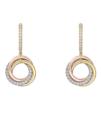 Серьги Cartier Trinity Half-Paved Earrings B8301465