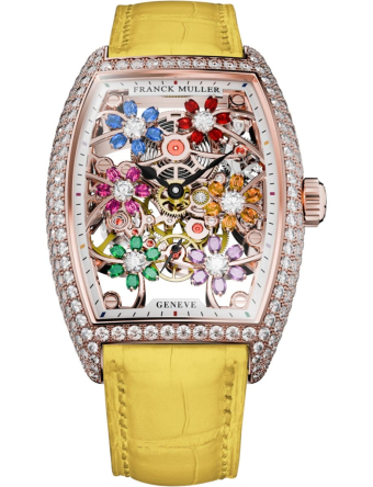 Franck Muller Cintree Curvex Cut Flower 31 x 43 mm 2850 S6 SQT CURVEX CUT FLOWER COL DRM D 5N YELLOW