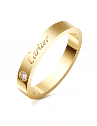 Кольцо C de Cartier Wedding Band, 3 mm Width, 1 Diamond B4243100