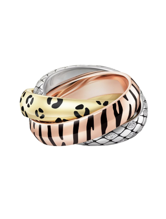 Кольцо Cartier Trinity Half-Paved Lacquer Ring B4241700