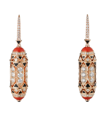 Серьги Cartier Geometrie & Contrastes Coral Paved CRH8000468