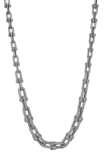 Колье Tiffany HardWear Graduated Link Necklace Pavé Diamonds 72303563