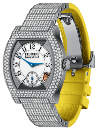 F.P. Journe Elegante 40 mm Titanium 12 Rows of Diamonds and Set Bracelet Yellow