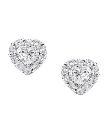 Пусеты Graff Icon Heart Shape Diamond Stud Earrings RGE1349