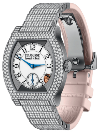 F.P. Journe Elegante 40 mm Titanium 12 Rows of Diamonds and Set Bracelet Powder Rose