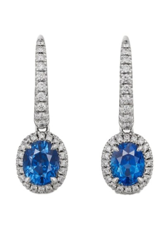 Серьги Cartier Destinée Sleeper Earrings 2 Oval-Cut Sapphires Paved N8515209