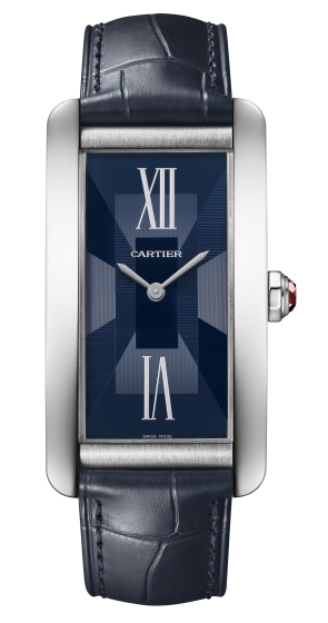 Cartier Tank Americaine LM 'Blue Art Deco' Platinum CRWGTA0367