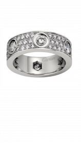 Кольцо Cartier Love Ring Diamond-Paved Ceramic, артикул: N4210400