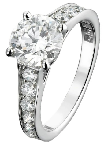 Кольцо для помолвки Cartier 1895 Solitaire Brilliant-Cut Diamond Paved N4164652