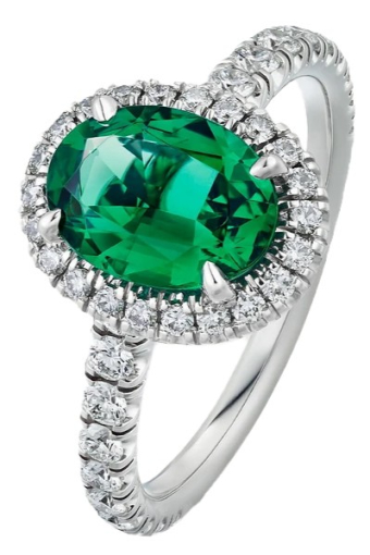 Кольцо для помолвки Cartier Destinée Solitaire Oval-Cut Emerald Paved N4766452