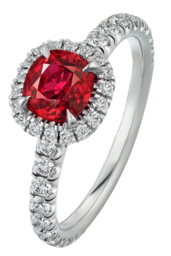 Кольцо для помолвки Cartier Destinée Solitaire Cushion-Cut Ruby Paved N4767052