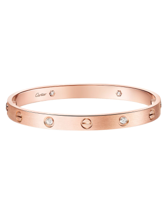 Браслет Cartier Love Bracelet 4 Diamonds Brushed Classic Model B6080017
