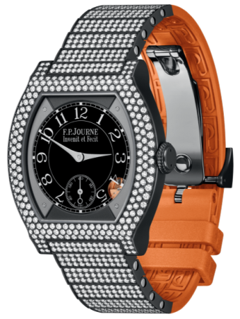 F.P. Journe Elegante 40 mm Titalyt® 12 Rows of Diamonds and Set Bracelet Orange