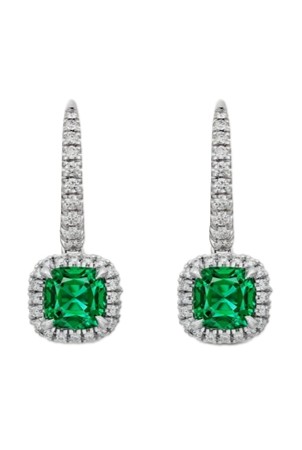 Серьги Cartier Destinée Sleeper Earrings 2 Cushion-Cut Emeralds Paved N8515204