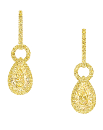 Серьги Graff Icon 8 Pear Shape Yellow Diamond Earrings RGE1986