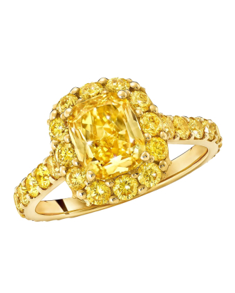 Кольцо для помолвки Graff Icon Cushion Cut Yellow Diamond Engagement Ring RGR647