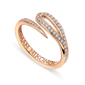 Кольцо "Кащеева игла". Half Pave. RN010103