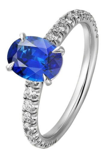 Кольцо для помолвки Cartier 1895 Solitaire Oval-Cut Sapphire Paved N4763852