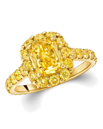 Кольцо для помолвки Graff Icon Cushion Cut Yellow Diamond Engagement Ring RGR647