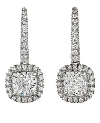 Серьги Cartier Destinée Sleeper Earrings 2 Cushion-Cut Diamonds Paved N8515104