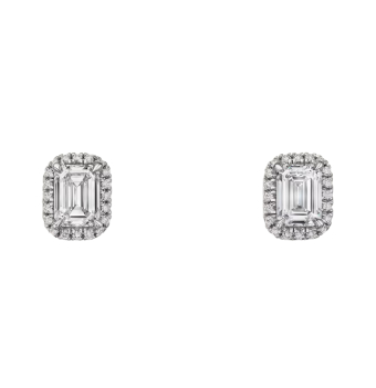 Серьги Cartier Destinee Stud Earrings, 2 Emerald-Cut Diamonds, Paved N8515288