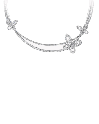 Колье Graff Butterfly Silhouette Diamond Double Row Necklace RGN766