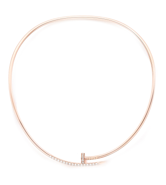 Колье Cartier Juste Un Clou Torque Necklace Small Model Reverse-Set Diamonds N7424571