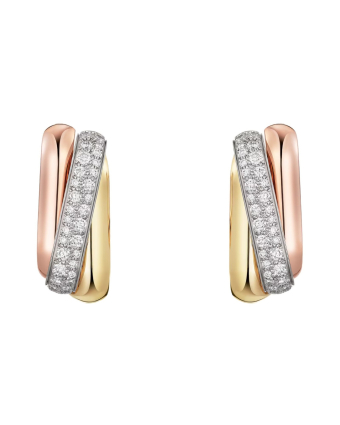 Серьги Cartier Trinity Half-Paved Cushion-Shaped Earrings B8301535