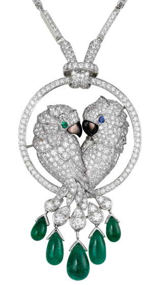 Подвеска Cartier Faune et Flore de Cartier Emerald Drops Paved CRHP300100
