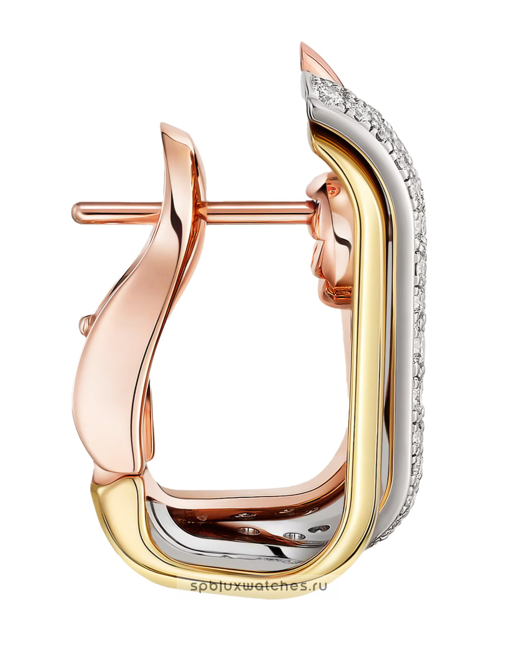 Серьги Cartier Trinity Half-Paved Cushion-Shaped Earrings B8301535