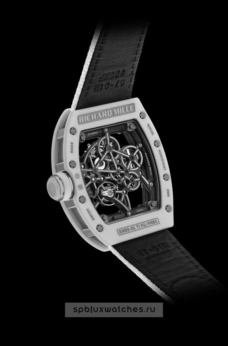 Richard Mille RM 55-01 Manual Winding White Quartz TPT 37.9 x 47.3 mm