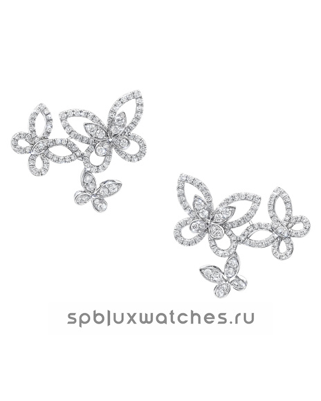 Серьги Graff Triple Butterfly Silhouette Diamond Earrings RGE1610
