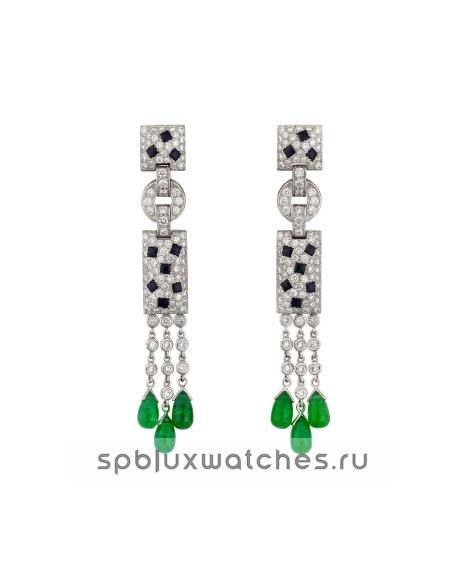 Серьги Cartier Panthere de Cartier Emeralds Paved Earrings N8026900