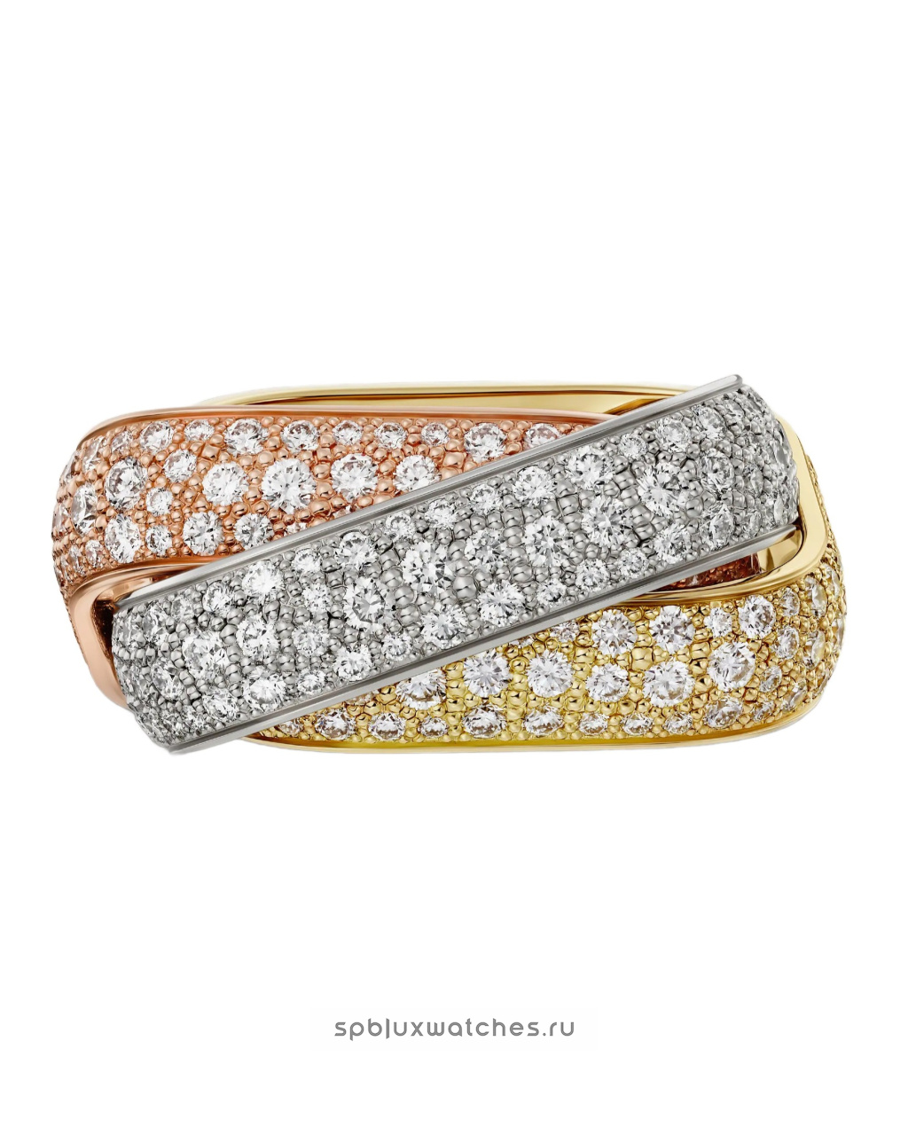 Кольцо Cartier Trinity Paved Cushion-Shaped Ring Large Model N4801600