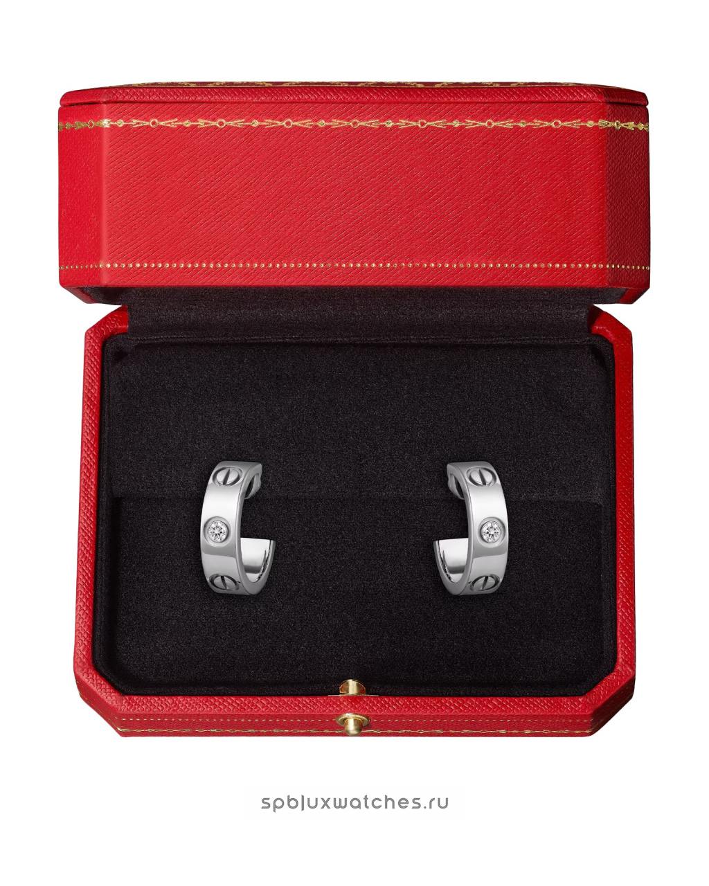 Серьги Cartier Love Hoop Earrings 2 Diamonds Classic Model B8022800