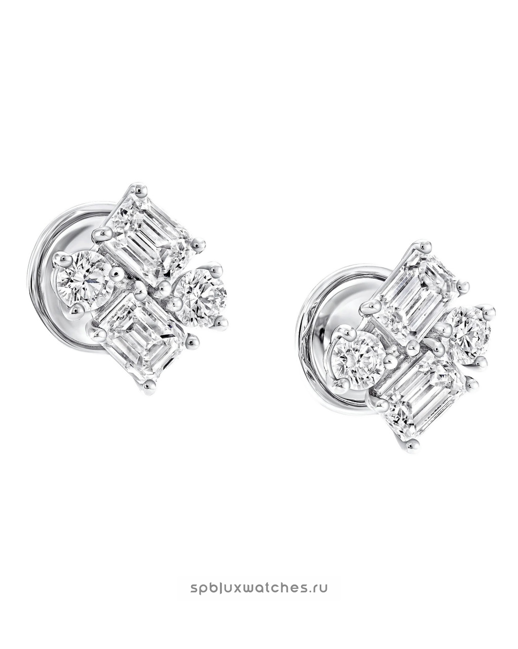 Пусеты Graff Classic Graff Emerald Cut and Round Diamond Earrings RGE1832