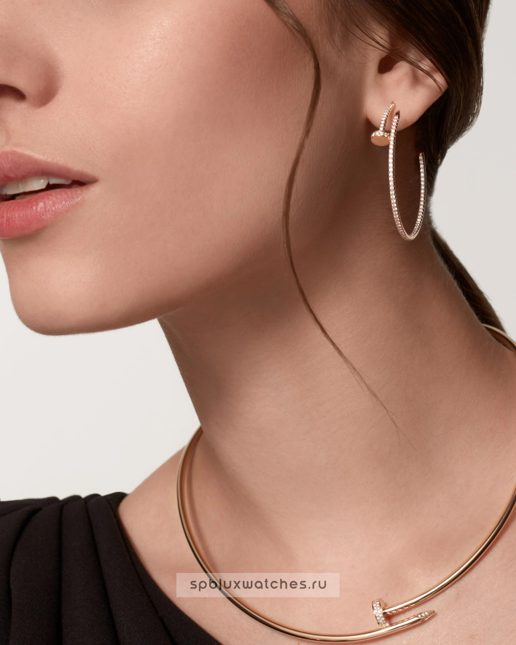 Серьги Cartier Juste un Clou Paved Hoop Earrings Large Model N8515009