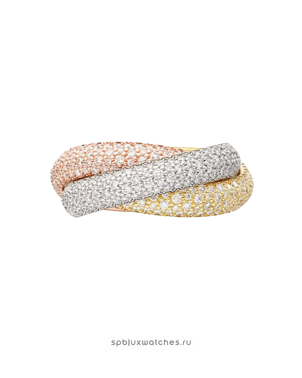 Кольцо Cartier Trinity Paved Ring Large Model N4778300