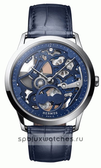 Hermes Slim d’Hermès Squelette Lune Blue 39.5 mm 408379WW00