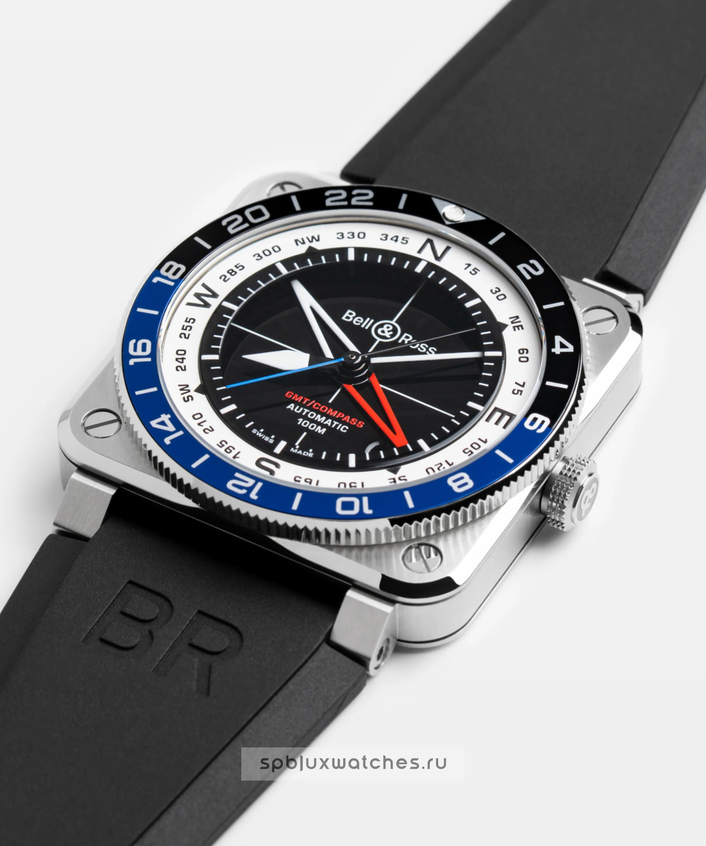 Bell & Ross BR-03 GMT Compass 42 mm BR0393-COM-ST/SRB