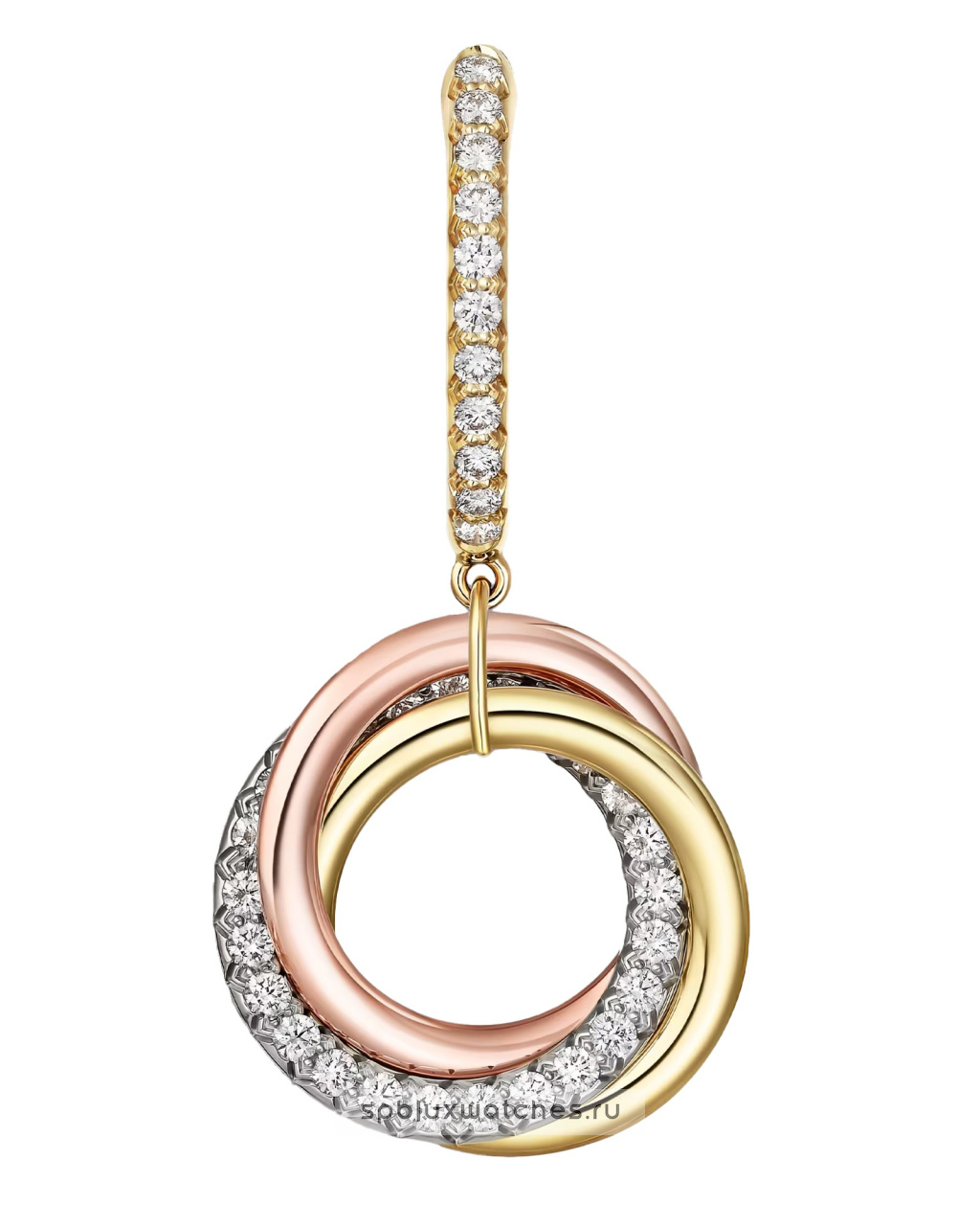 Серьги Cartier Trinity Half-Paved Earrings B8301465