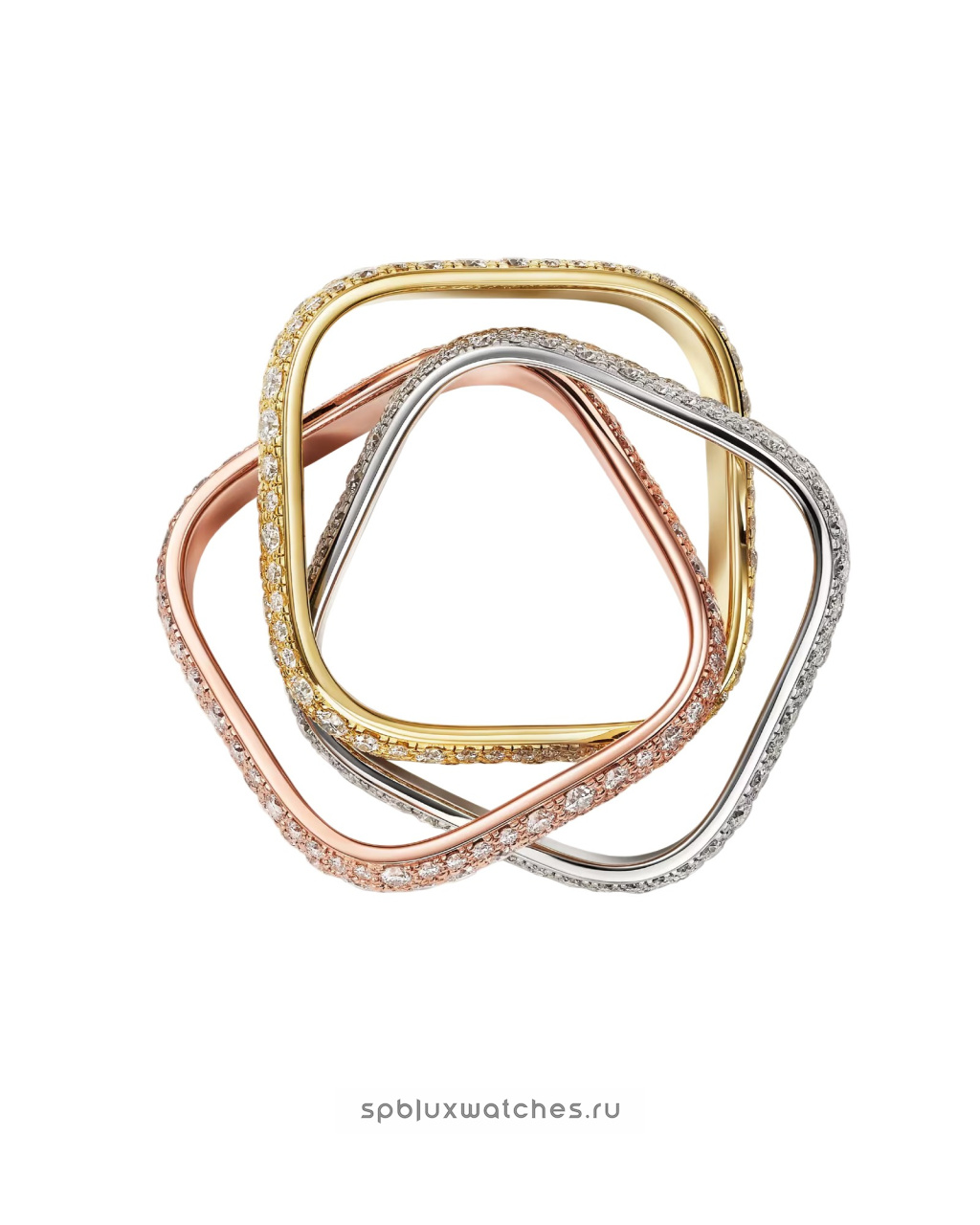 Кольцо Cartier Trinity Paved Cushion Ring Classic Model N4824700