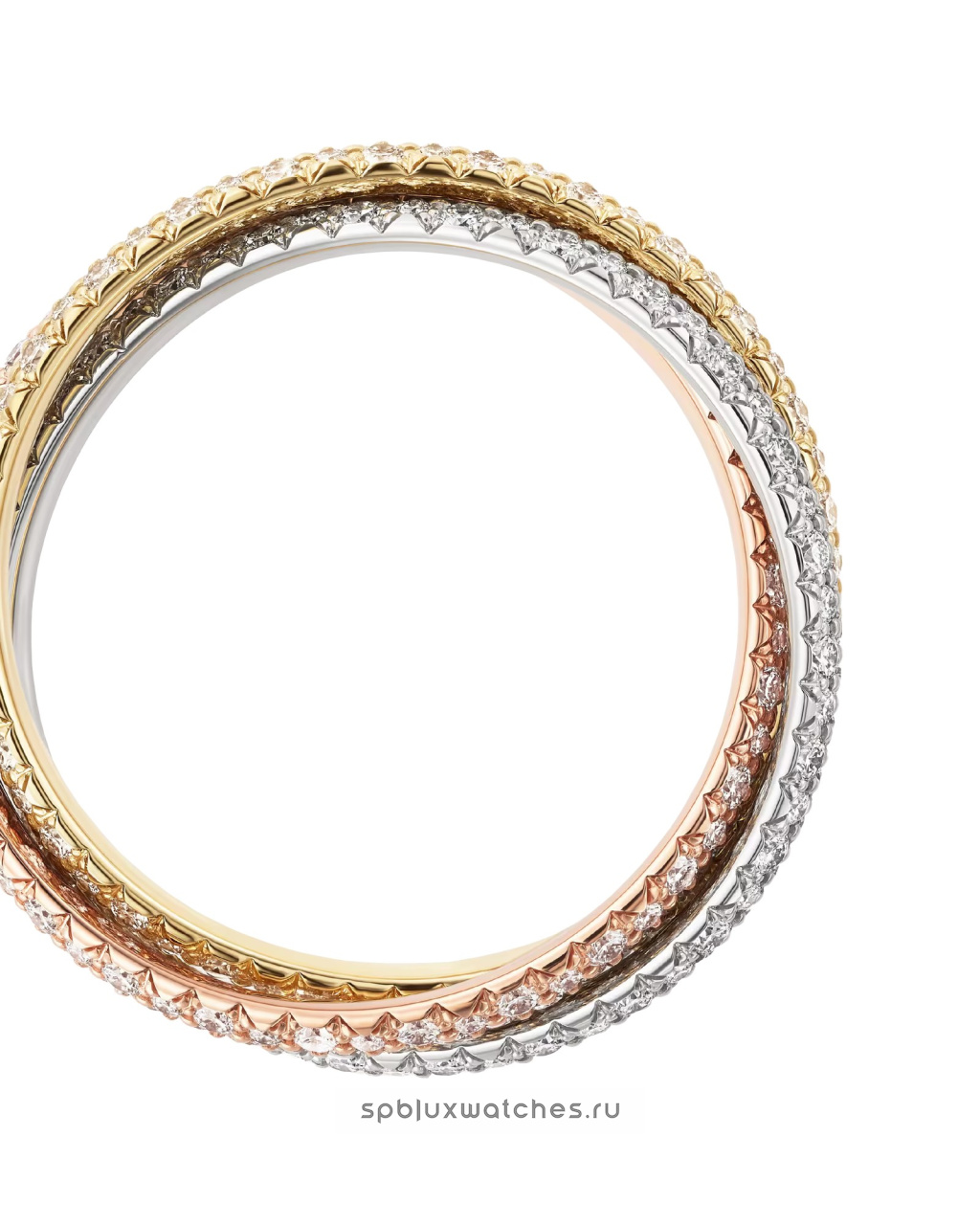 Кольцо Cartier Trinity Paved Ring Small Model N4778100