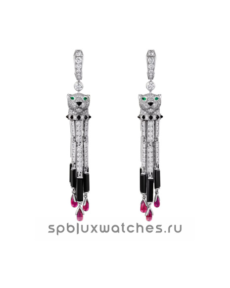 Серьги Cartier Panthere de Cartier Paved Ruby Earrings Large Model H8001123
