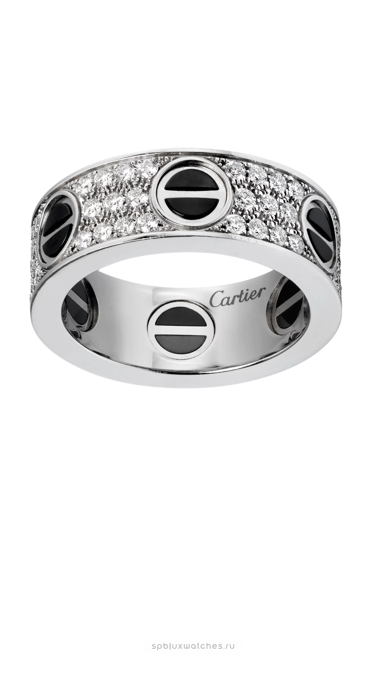 cartier love ring diamond paved ceramic b4207600