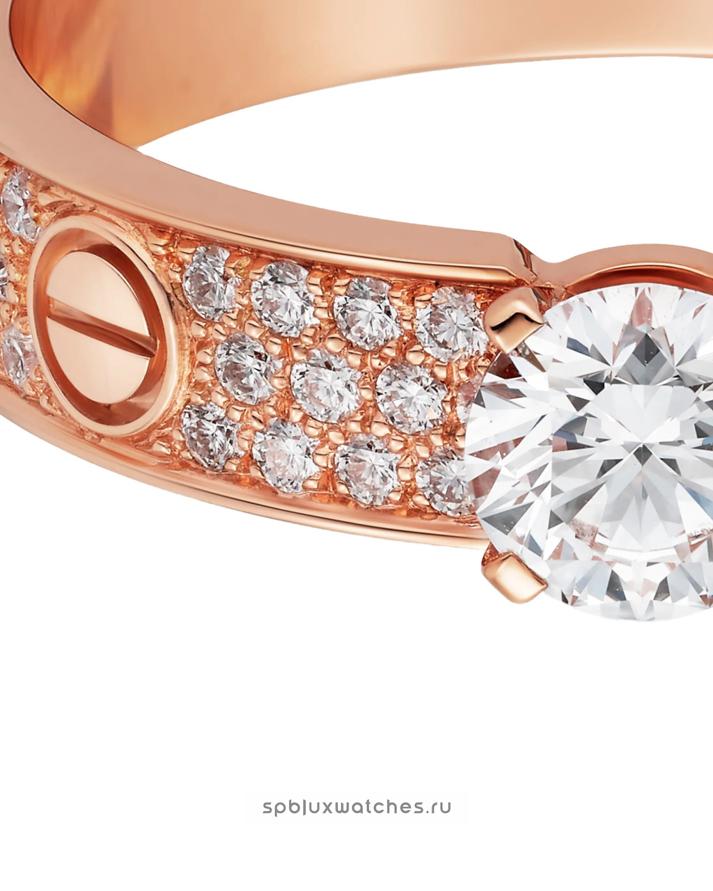 Кольцо для помолвки Cartier Love Solitaire Brilliant-Cut Diamond Paved N4774600
