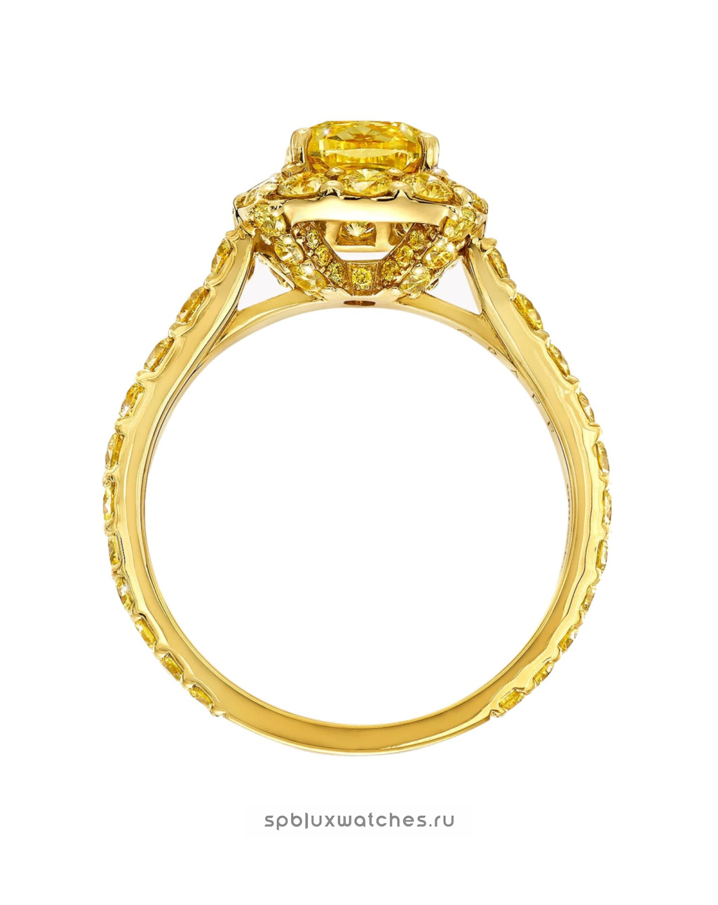 Кольцо для помолвки Graff Icon Cushion Cut Yellow Diamond Engagement Ring RGR647
