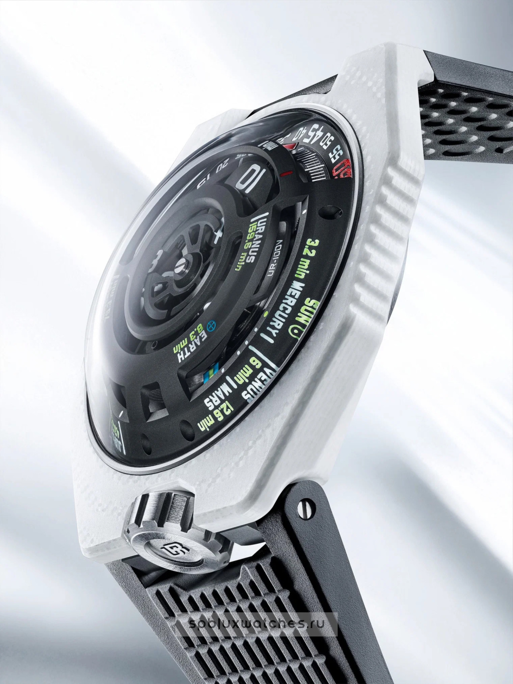 Urwerk Satellite UR-100V Lightspeed Ceramic 43 x 51.7 mm