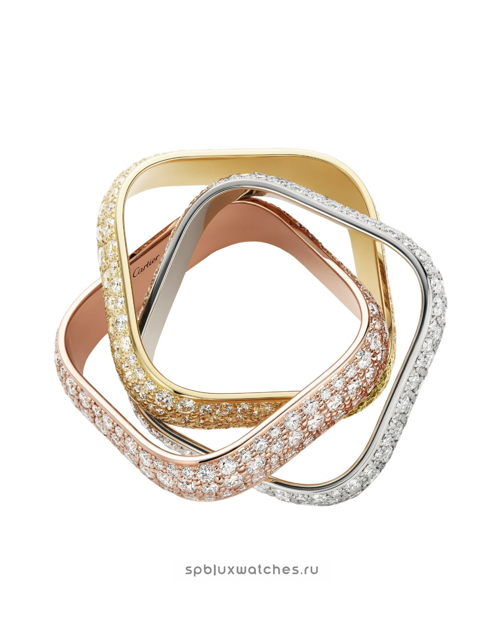 Кольцо Cartier Trinity Paved Cushion-Shaped Ring Large Model N4801600