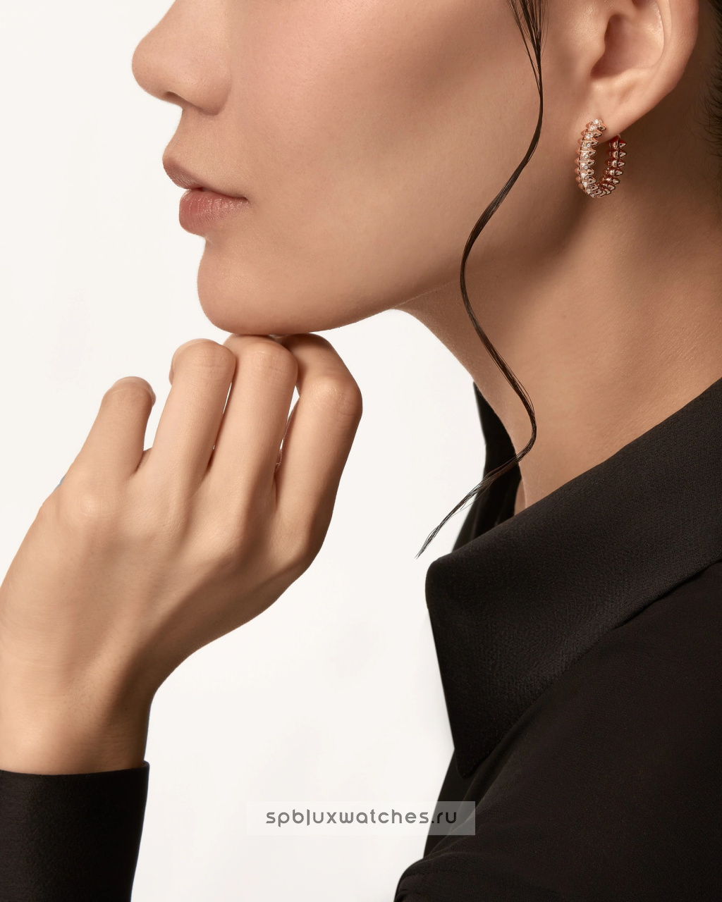 Серьги Cartier Clash de Cartier Paved Hoop Earrings Small Model N8515239